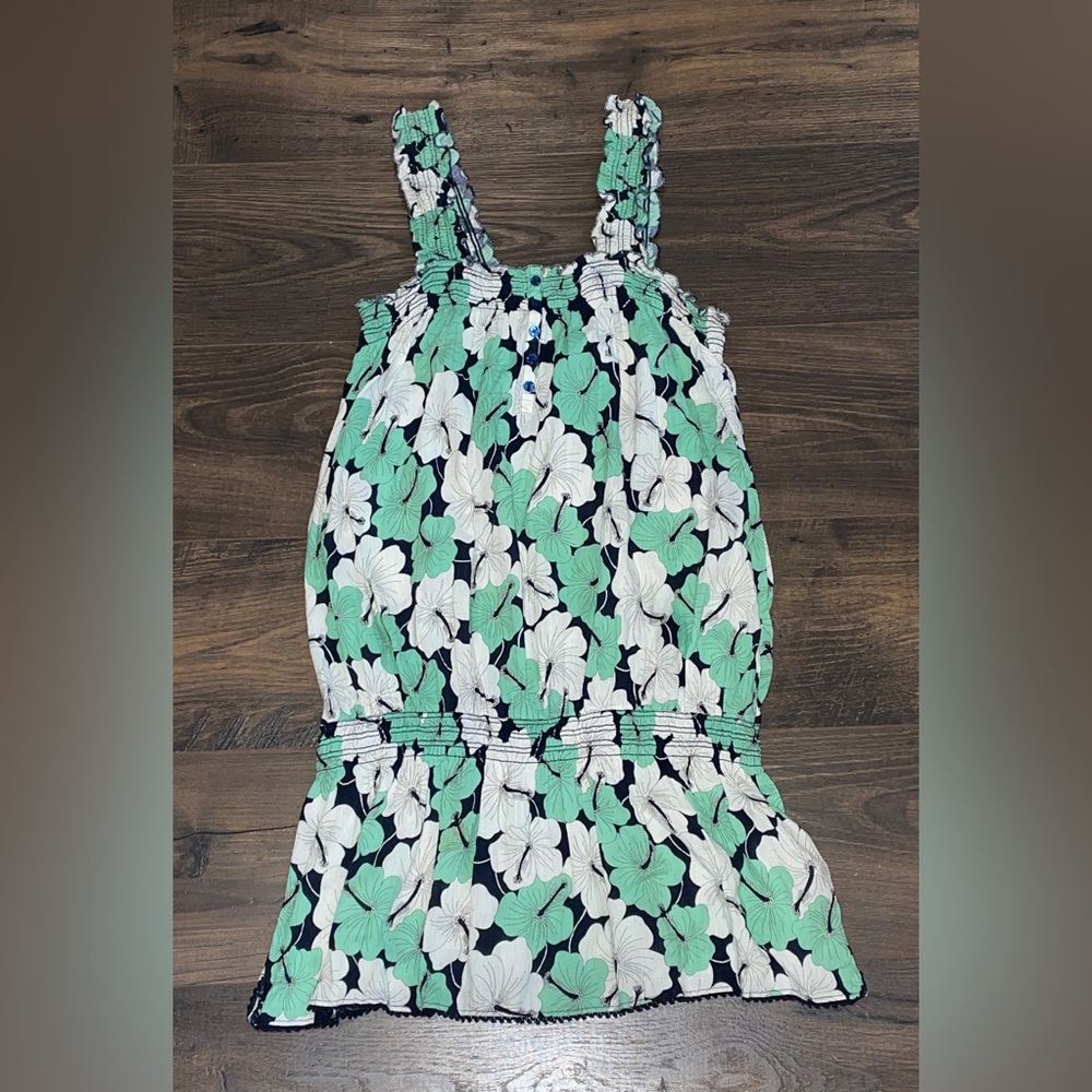 Juicy Couture Blue & Green Flower Dress Size Large